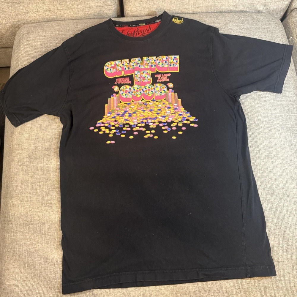 Parish Chance Is Good Graphic‎ T Shirt Black Coins Money Streetwear 2XL